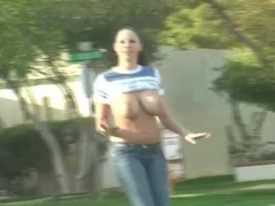 Just Gianna Michaels running topless across the street